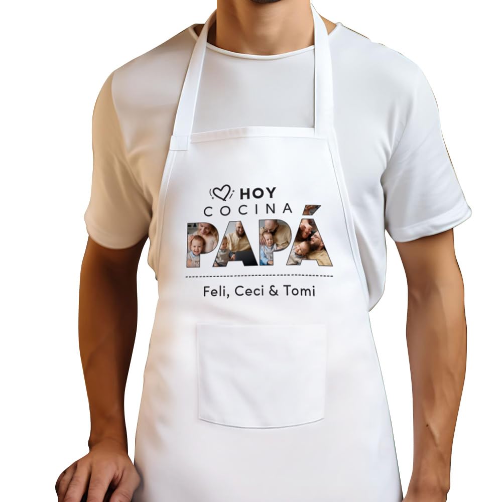 Transparent Gift Delantal de Cocina Personalizado Día del Padre. Delantales de Cocina para Padre. Regalos Personalizados Papá. Regalos Originales para Hombre