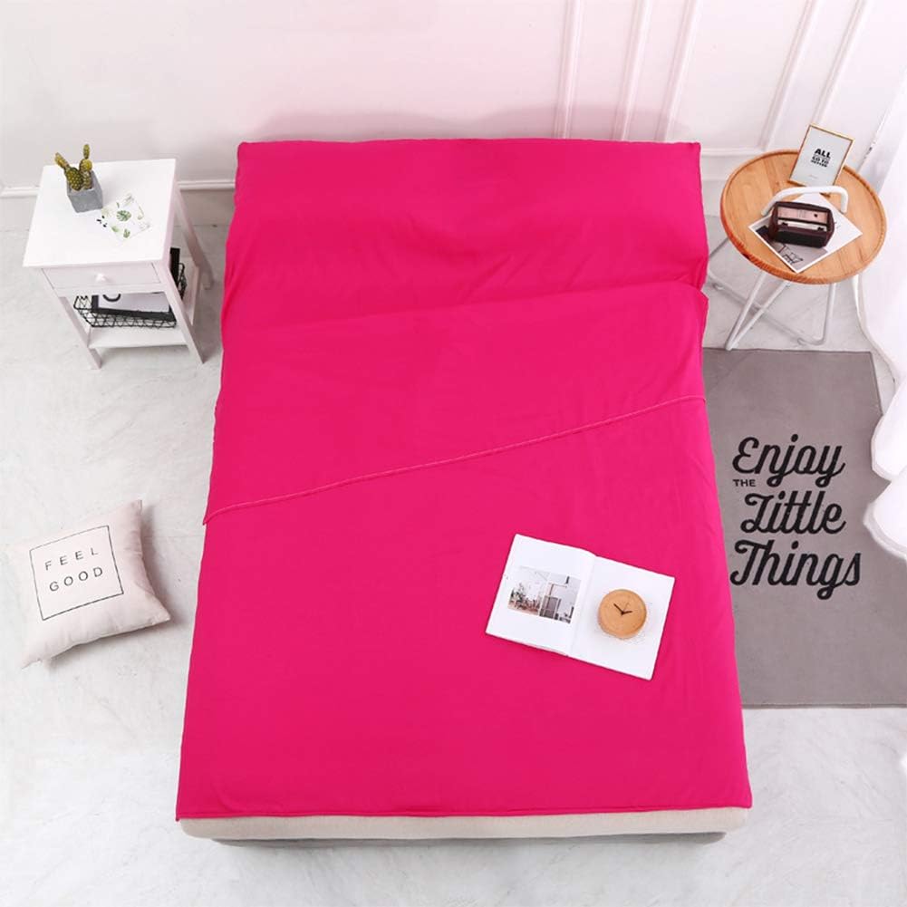 Solid Sleeping Bag Liner Cotton Indoor Envelope, Lightweight Dirt-Proof Camping Travel Sheet, Adult Sleep Bag Sack for Travel, Hotel