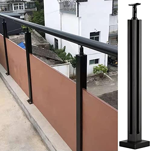 Postes de balaustrada y pasamanos para paneles de vidrio y madera, sistema de sujeción segura para escaleras, balcón, jardín y cubierta, apto para uso en interiores y exteriores