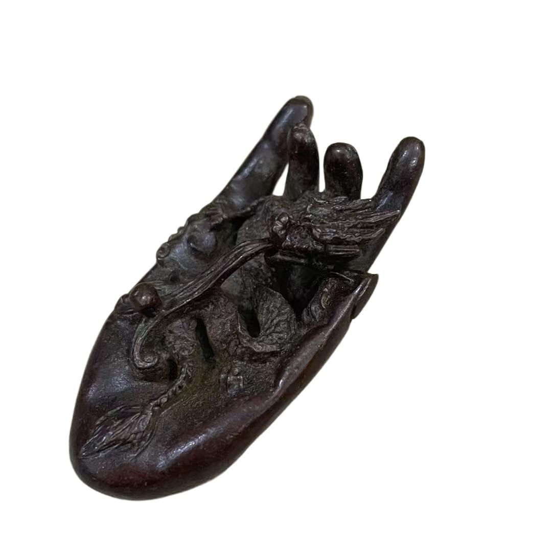 Huolimxun Antique Solid Copper Buddha Hand Ornament 7×4cm