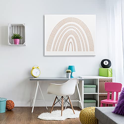 Image of Stupell Industries 'Neutral Patterned Rainbow Arches Minimal'| Canvas Art | Stupell Industries | 48 x 36 Inches, Easy to Hang and Sturdy, Made in USA, by Lil' Rue