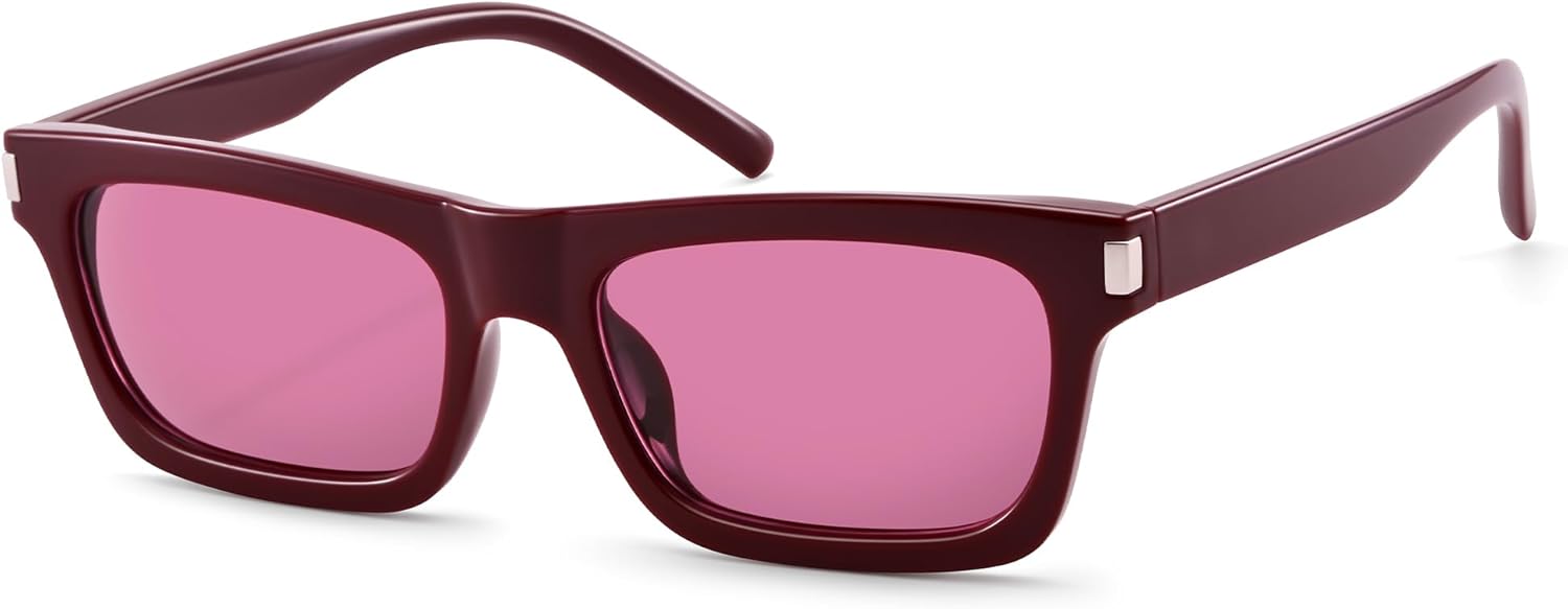 Hycredi Retro Square Sunglasses for Women Men Trendy Rectangle Shades Vintage Classic 90s Sunnies