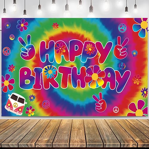 LOONELO Groovy Happy Birthday Backdrops with 70.8