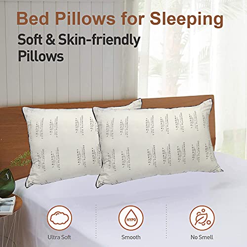 Image of ARLinen- Micro Filled Tex Print Cotton Pillow /Takiya Combo Set of 2 for Bed Room - 16x24 Inch