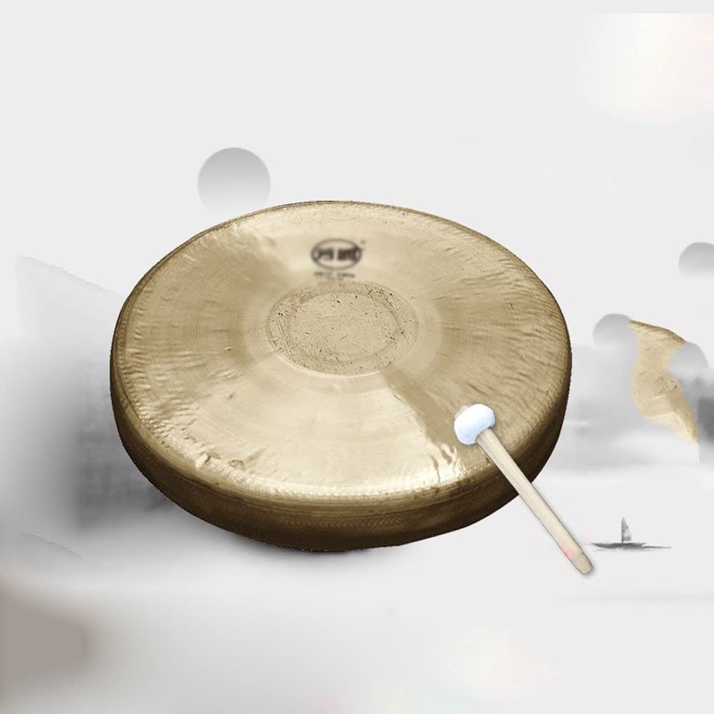 Gong Tibetano Gong Gong Chino Multiusos - 30 cm, Incluye mazo de Gong Chino Tradicional y Cuerda para Usar en Yoga(Color:45cm,Size:)
