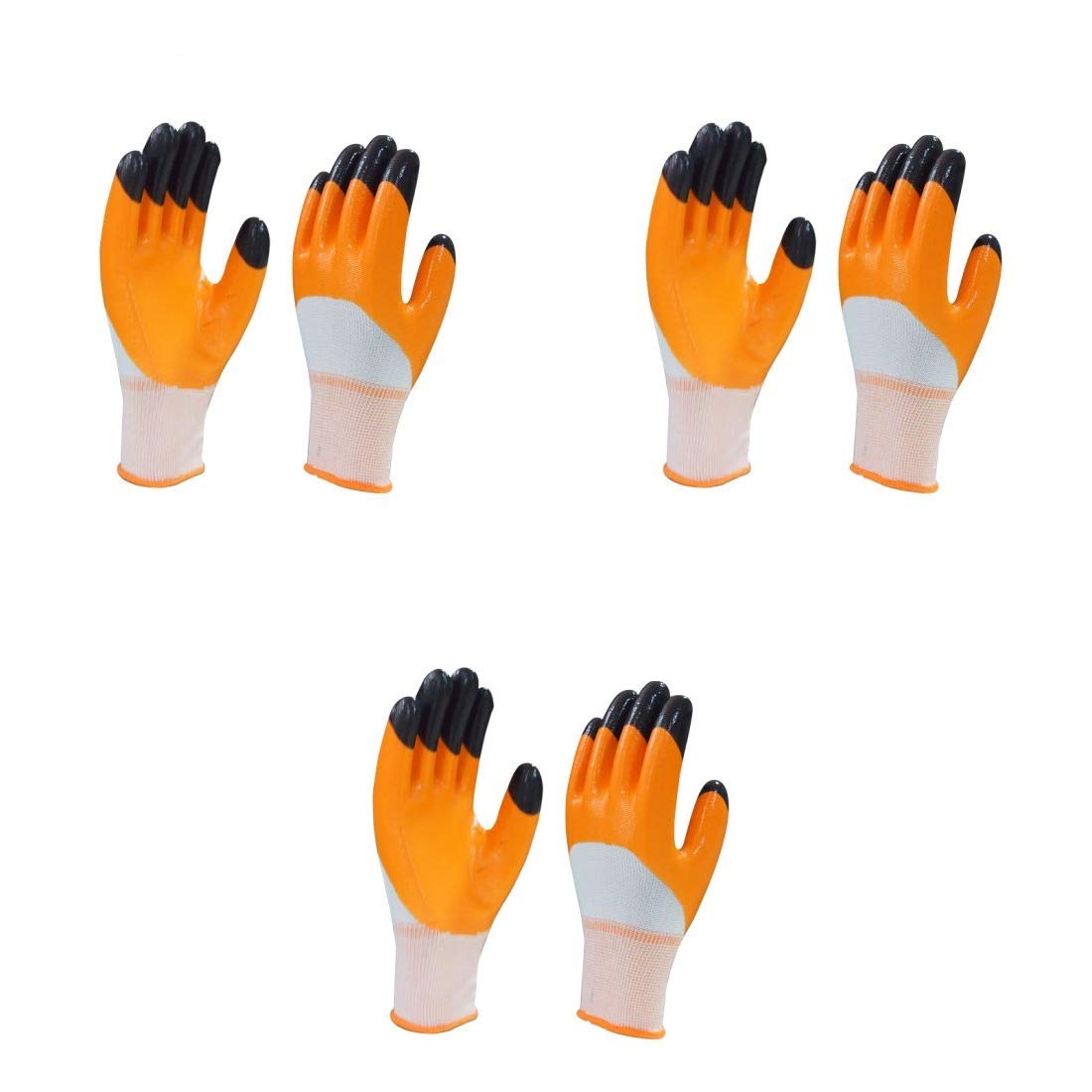SAFEYURA Cut Proof Nylon Garden Gloves (Orange/Black) -3 Pairs (B08G63Y228) Amazon Price History, Amazon Price Tracker