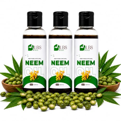 Image of Pure Neem Oil 100% Extra Virgin Cold Pressed | Natural Carrier Oil for Hair, Scalp & Skin Care | Deep Moisturizing Oil for Healthy Looking Hair & Daily Massage | 100ml (Pack of 3)