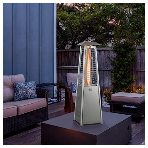 Tangkula Portable Patio Heater, 9500 BTU Outdoor Tabletop Heater with Stainless Steel Burner, Tip-Over & Flameout Protection, 34" Pyramid Mini Outdoor Heaters for Patio, Porch, Deck
