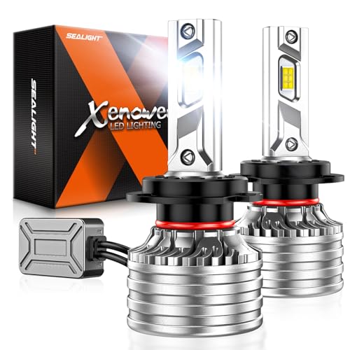 Image of SEALIGHT H7 Bulbs, 90,000LM 14X Brightness, H7 6500K Cool White LED Bulbs, IP68 Waterproof 70000Hrs Lifespan, No Flickering, 1Mins Installation, 2 Pack