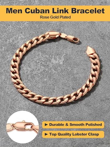U7 Link Chain Bracelet for Men Stainless Steel, Cuban Link/Figaro Chain/Rope Chain/Heart Bracelets, 3mm/5mm/7mm/9mmm/12mm Width, Chain Wrist Bracelet for Men Women, 8"/8.3"/8.5" Length4