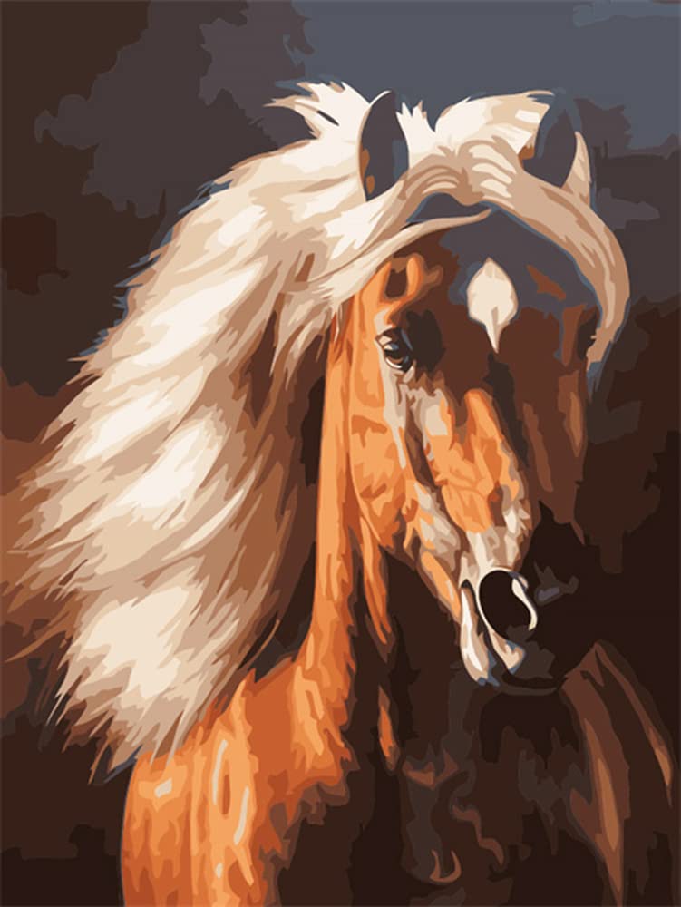 Pracht Creatives Hobby Diamond Painting Set with Horse Pattern and Accessories Size Approx 25 x 35 cm Glitter Stone Painting Set for Children Over 5 Years