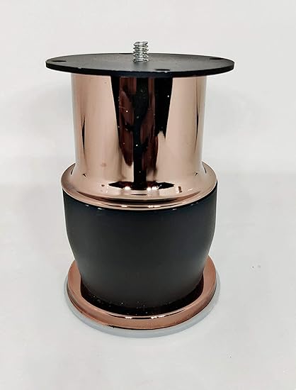 EHardware Depot : Stainless Steel, Wood Finish, Cylindrical Shape Sofa Furniture Legs (4 Inch, Rose Gold Black)