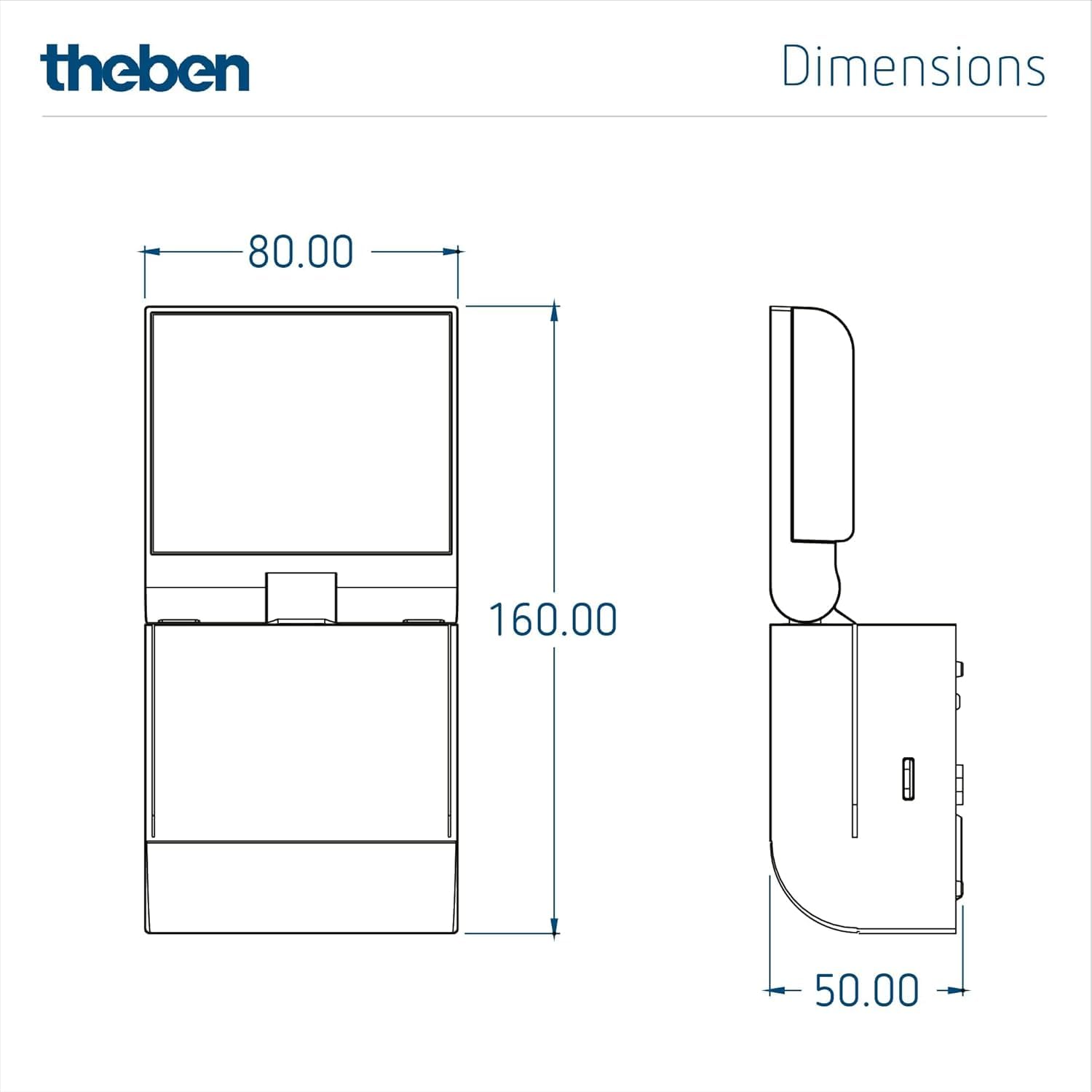 Theben 1020801 theLeda S8-100 BK LED-Strahler 8,5 W Bewegungsmelder schwarz | Wandmontage außen, 4000 K neutralweiß, 180° mit 10 m Reichweite, drehbar/schwenkbar, IP55, 900 lm, zusätzlicher Schaltausgang