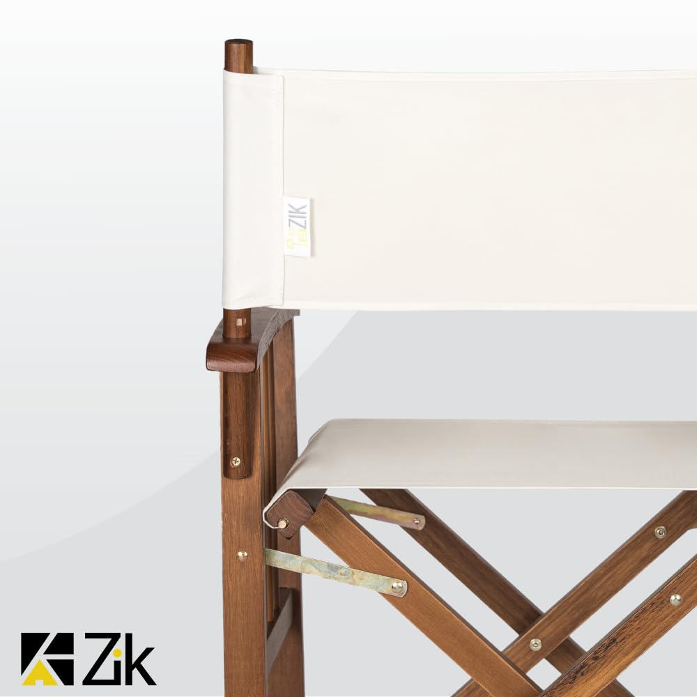ZIK - Set 2 Sedia da Regista con Tavolo in Legno di Faggio Resistente, Sedia da Esterno Pieghevole e Richiudibile, Sedie in Legno da Giardino, Balcone, Veranda, Facile Manutenzione e Pulizia