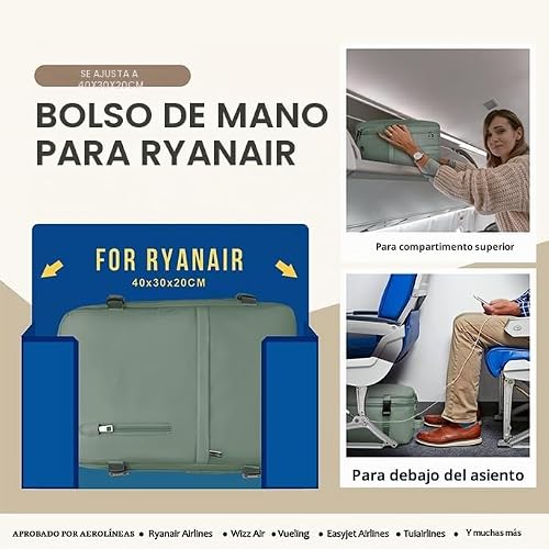 Miniatura 2 de Xkdoai Mochila Viaje Cabina Avion 40x20x25 Mochila Viaje Para Ryanair Equipaje De Mano Con Bolsa Antirrobo Bolsillo De Botellas Para Viaje Corto