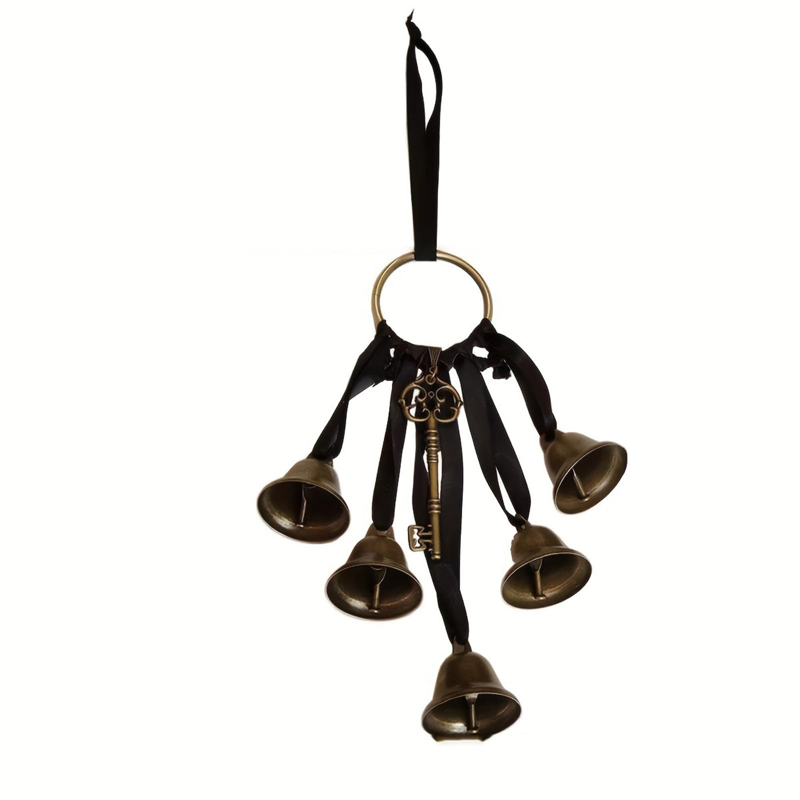 ALCXAZS Cozy Atmosphere With Witch Wind Bell Pendant At Home Metal Decorative Doorknob And Hand Bell Add Charm To Home, black