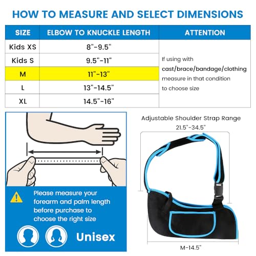 Image of Arm Sling Shoulder Immobilizer for Men & Women, Rotator Cuff Support Brace