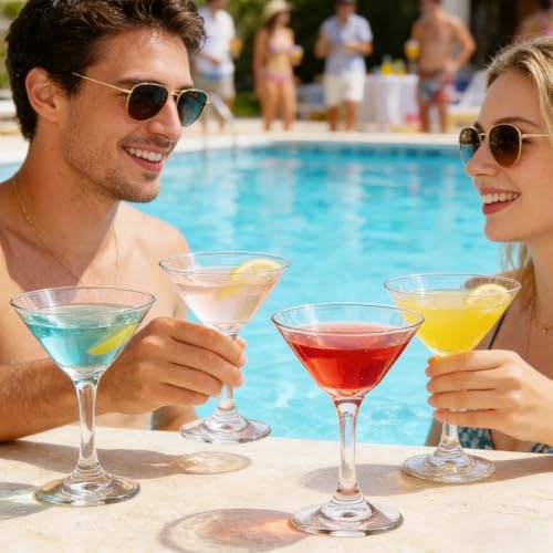 6 PCS Classic Martini Glass, Hand Blown 3.7 Ounce Crystal Cocktail Glasses Perfect for Martini Cosmopolitan Gimlet Home Bar Party and Gift Set of Elegant Martini Drinkware - Image 6