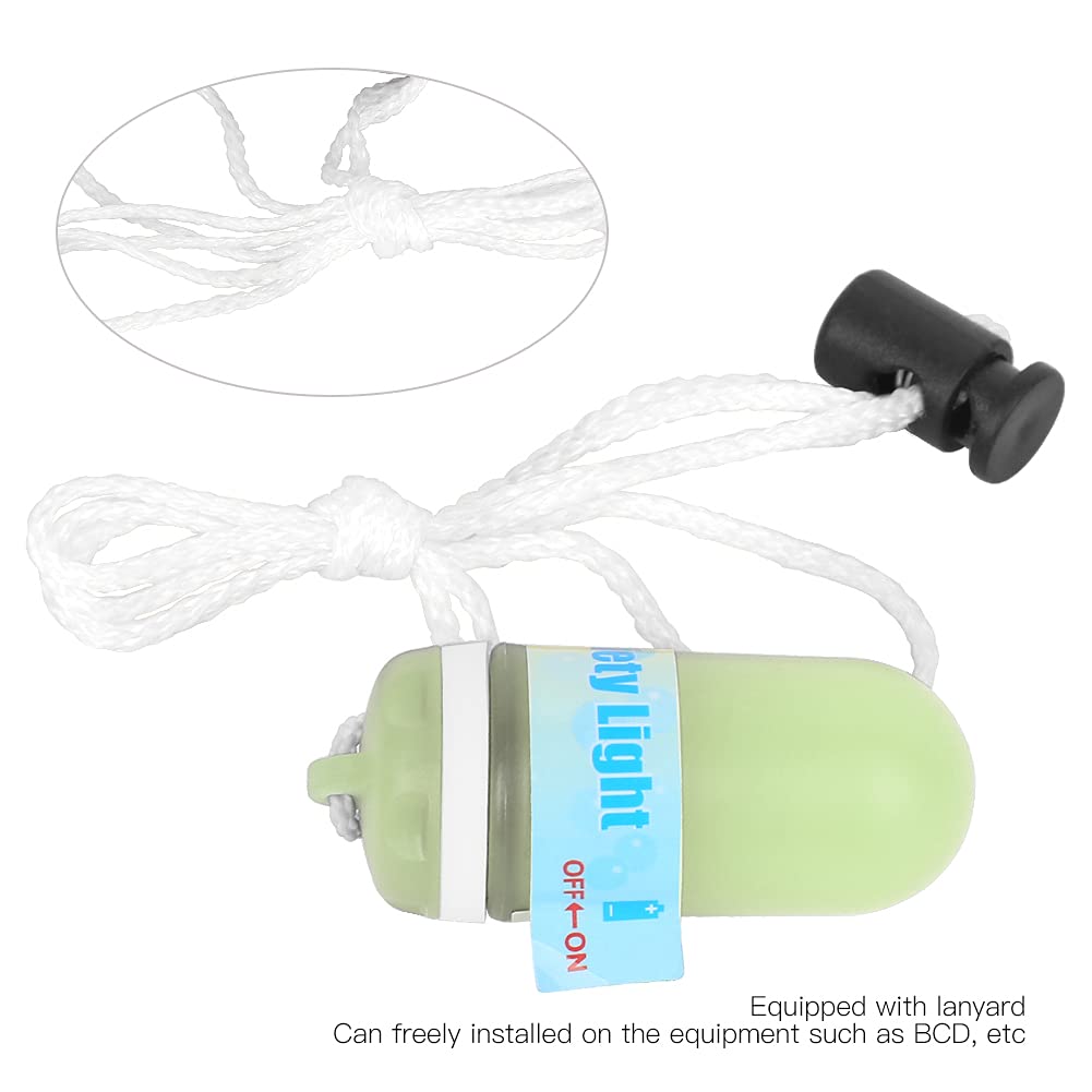 QD-924 Kunststoff Nacht Diving LED-Signal Licht Unterwasser wasserdichte fluoreszierende Beleuchtung mit Lanyard (Grasgrün)