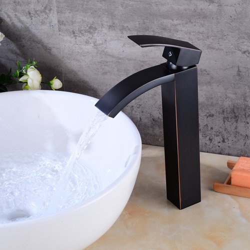 Wovier Oil Rubbed Bronze Bathroom Sink Faucet With Supply Hose,Single Handle Single Hole Vessel Lavatory Faucet,Basin Mixer Tap Tall Body Commercial,Black #TOP2