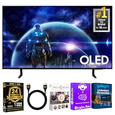 Samsung 55-Inch OLED S90D 4K UHD Smart TV Bundle with Quantum HDR+, 144Hz Gaming, Dolby Atmos, Alexa Built-in, Includes 3-Year Warranty with HDMI Cable & Streaming Apps