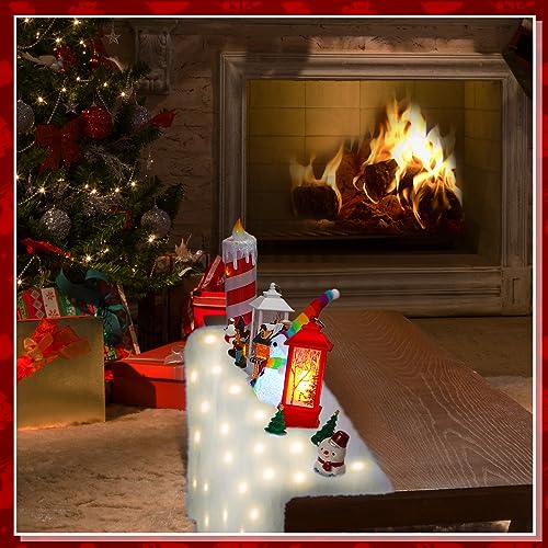 Manta de nieve de Navidad LED de 59x16 pulgadas con carámbanos y luz cálida decorativa 8
