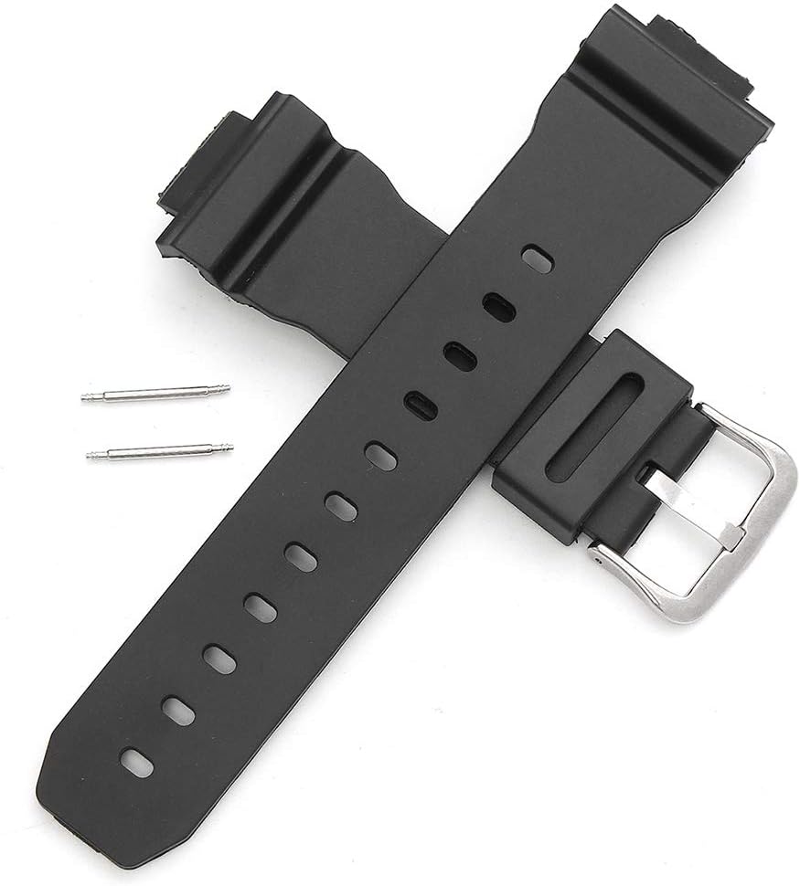 Showay Hegerby Watch Band Strap Replacement for Casio G Shock DW-6900 Rubber Silicone Watchband Ear Batch Needle