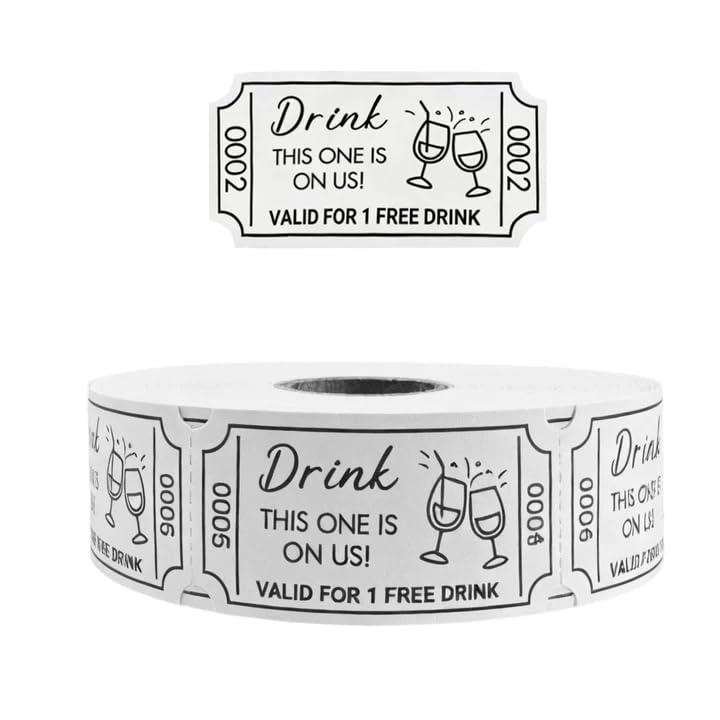 500 Pieces Drinks Tokens This Drink is on Us Tickets Roll Fresh Style