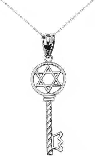 Miniatura 1 de Plata de ley 925estrella de David Collar Con Colgante Clave