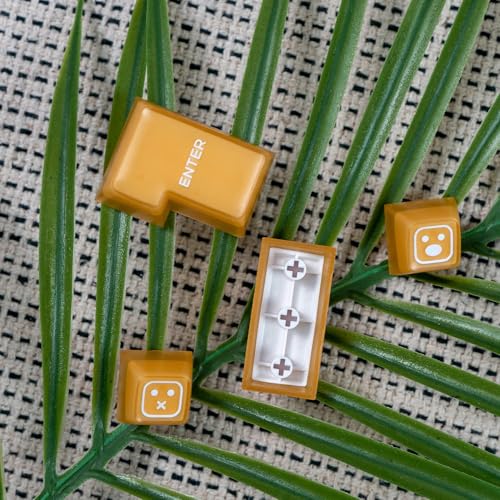Image of Sumgsn 142 Keys PBT Doubleshot Transluent Keycaps Yellow SA Profile Keycaps Set Fit for 61 /64 /87 /104 /108 Cherry Mx Switches Mechanical Keyboard