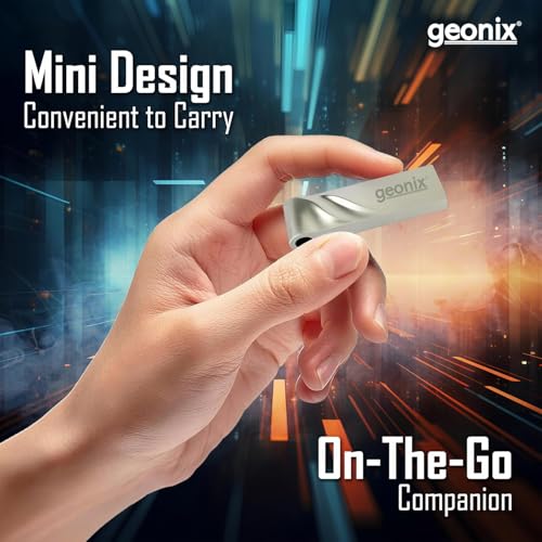 Image of Geonix 64 GB 3.2 Pendrive, Lightweight, Keyring Design, 5 Years Warranty (Grey)