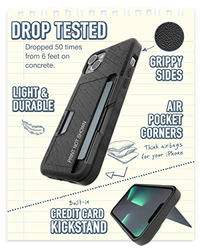 Image of Smartish iPhone 14 Plus Wallet Case - Wallet Slayer Vol. 2 [Slim + Protective] Credit Card Holder w /Kickstand - Drop Tested Hidden Card Slot Compatible w /Apple iPhone 14 Plus - Custom Prints