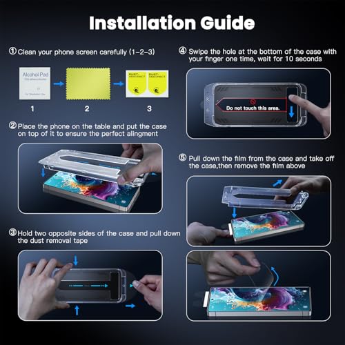 Image of Uyiton for Samsung Galaxy S25 Ultra Screen Protector UnBreak-Glass | Ultrasonic Fingerprint Support Auto-Alignment Frame 9H Tempered Glass Scratch-Resistant Case-Friendly Bubble-Free, 2 Pack