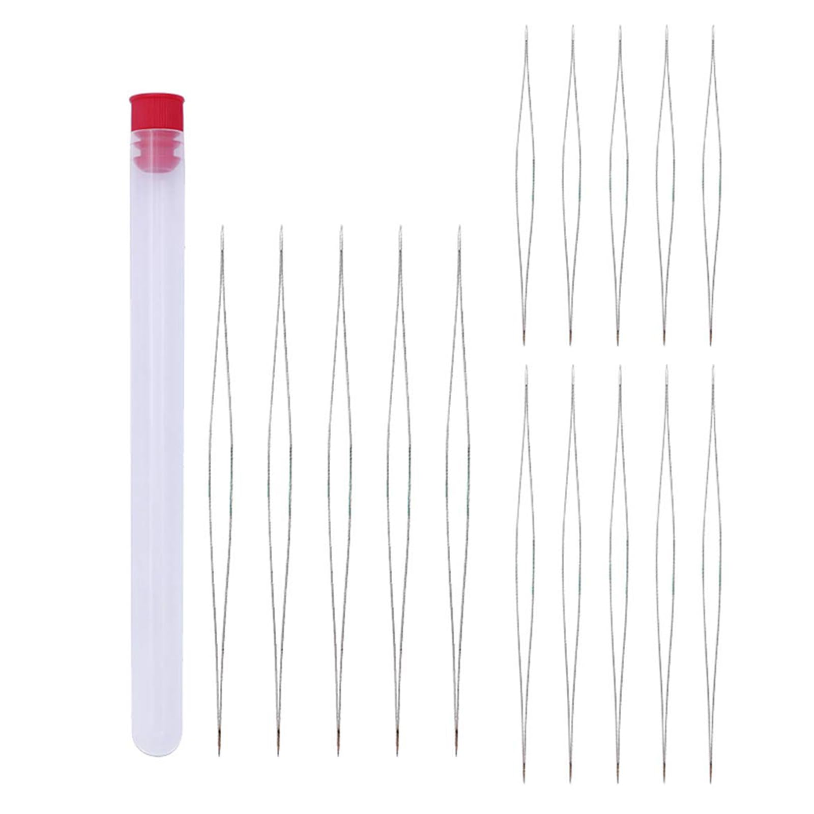 Jewellery Making Materials Kit, Punch Needle Set for Embroidery, Needle Threader Jewellery Making Kit for Women, 15 Needles for Sewing, Beads and Bracelet Making Set, 14cm Storage Bottle-image-13