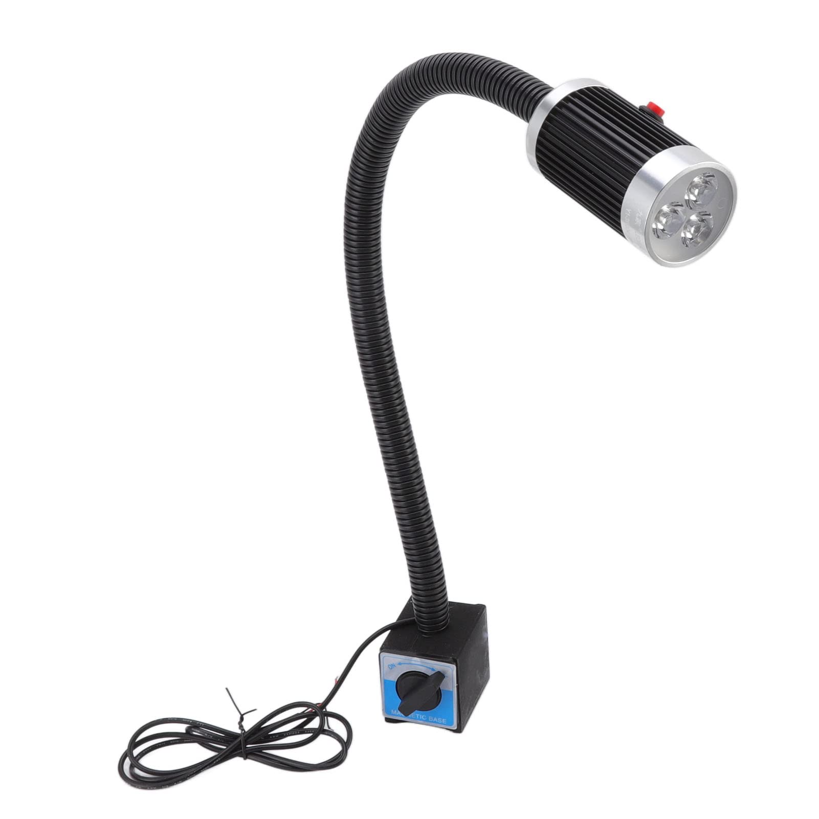 Naroote Magnetyczna Robocza LED, 9W 24V Aluminiowa, Elastyczna na Gęsiej Szyi z regulowaną szyjką 360 Stopni i mocną podstawą magnetyczną, Idealna do Warsztatu Tokarki CNC i Wiertarki