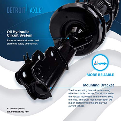 Image of Detroit Axle - FWD Front 6pc Struts Kit for 08-12 Nissan Rogue, 2 Struts & Coil Spring 2 Stabilizer Sway Bar Links 2 Outer Tie Rod Ends 2008 2009 2010 2011 2012 Replacement Suspension