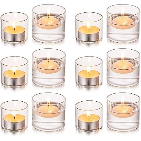 Glasseam Elegant Glass Tea Light Holders Set Cover