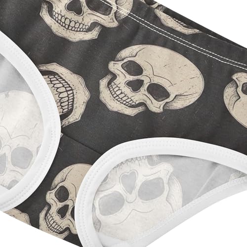 Cotton Toddler Underwear Floral Grunge Skulls Black Girl Panties Cute Durable Kids Undies Briefs 2t4