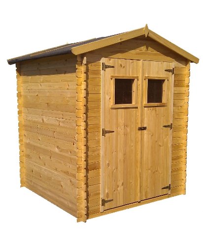 Blockbohlen Gartenhaus 19 mm Wien - L: 200 cm x B: 200 cm - inkl. Dachpappe, Zustellung kostenlos - AKTION