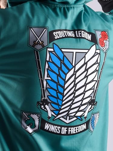 Image of ComicSense.xyz Unisex Anime Hoodie for Men and Women, Scout Regiment Green Cosplay Anime Hoodies