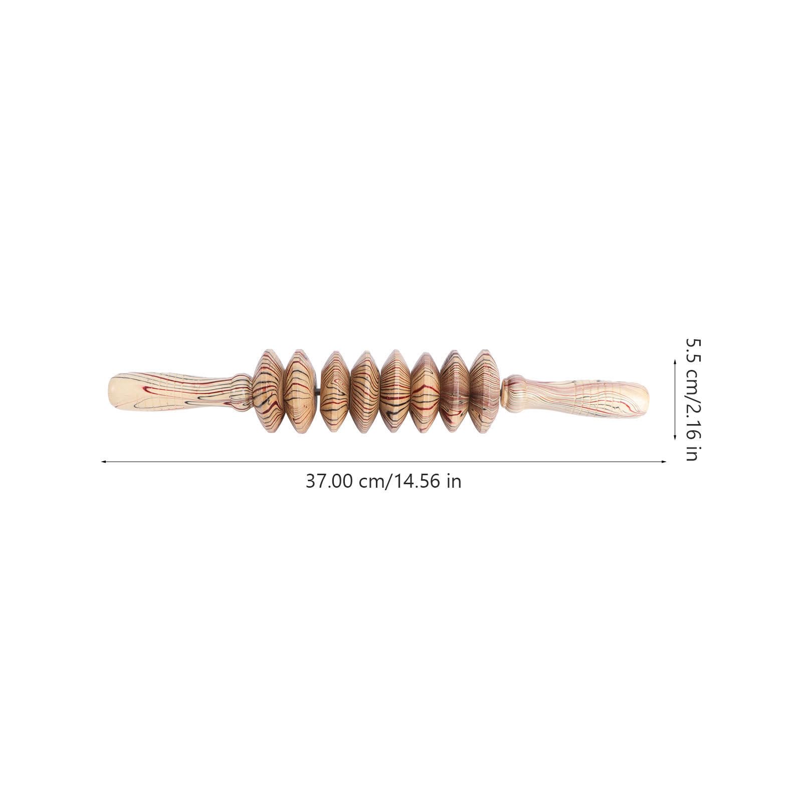 Palo de Masaje Abdominal de Madera 2 Piezas Diseño de Rodillo para Masaje Relajante Muscular Adecuado para Cuello y Abdomen en Casa