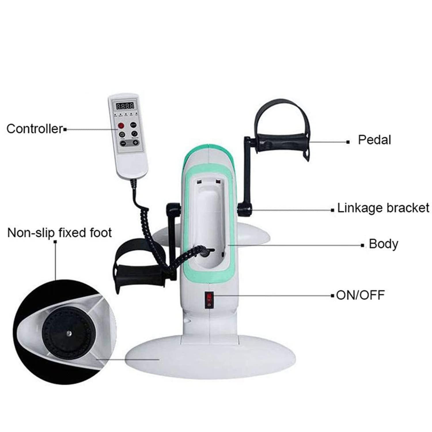 Pedales Estáticos Ejercicio eléctrico motorizado, Mini Bicicleta estática para Ciclismo de Mano, Brazo, Rodilla y Pierna, Equipo de rehabilitación de Fitness para Ancianos, discapacitados