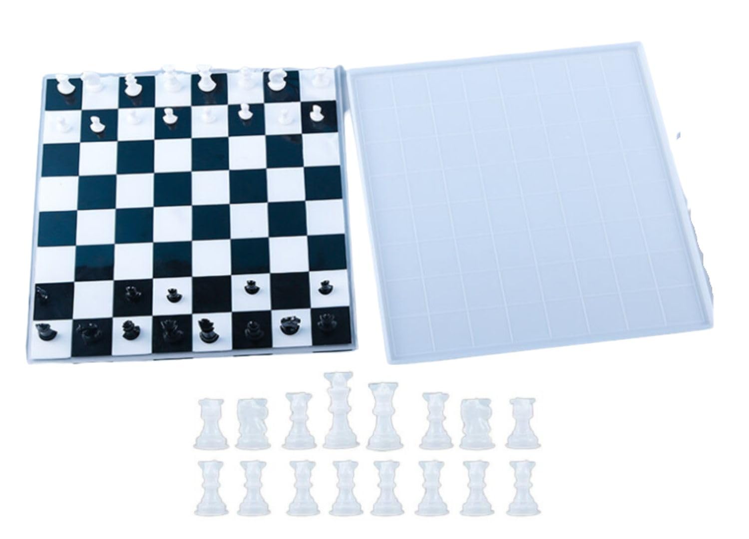 SNOOGG Kid,Teen,Adult Pack Of Three 12 Inch Chess Board Withb 2 Mold Of Checkers Silicone Heavy Duty Moulds Epoxy Resin Casting Resin Art DIY Project-image-28