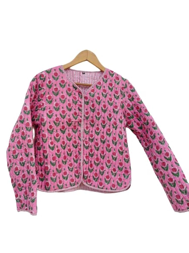 Amazon.com: Cotton Quilted Jacket Reversible Handmade Coat