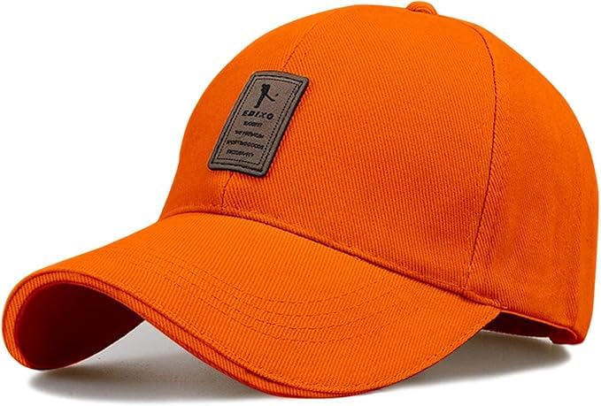 Stylish Cotton Baseball Summer Sports Cricket Gym Dance Caps Woolen Fashion Cap for Men, Women, Kids, Summer All Season Sports, Cricket, Gym, Adjustable Buckle Combo Pack of 2 (Orange & Light Blue)