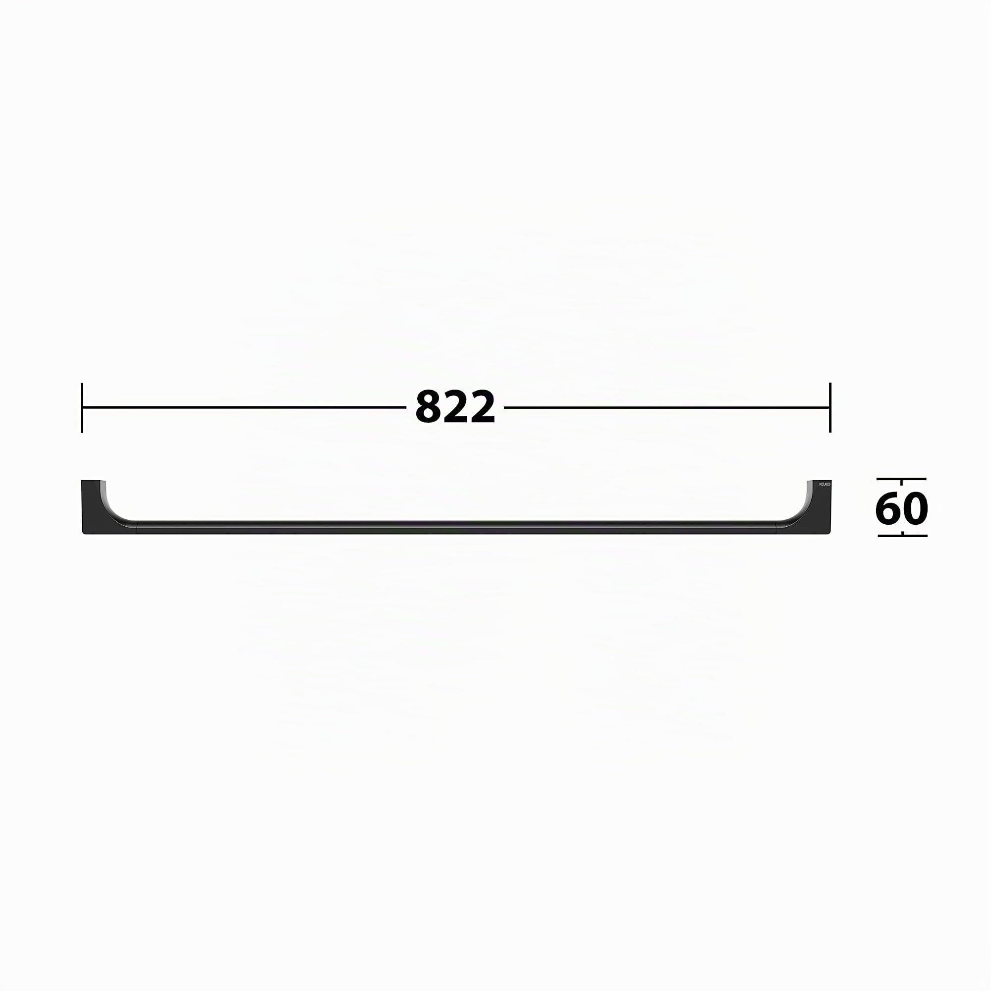 KEUCO Edition 11 Badetuchhalter 82 cm, Metall schwarz matt | Made in Germany, inkl. Schrauben und Dübel, Handtuchhalter zum Bohren