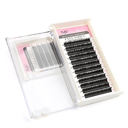 10mm D Curl Mink Eyelash Extensions Thickness 0.15mm 100% Real Siberian Mink Individual False Lashes by Bella Hair