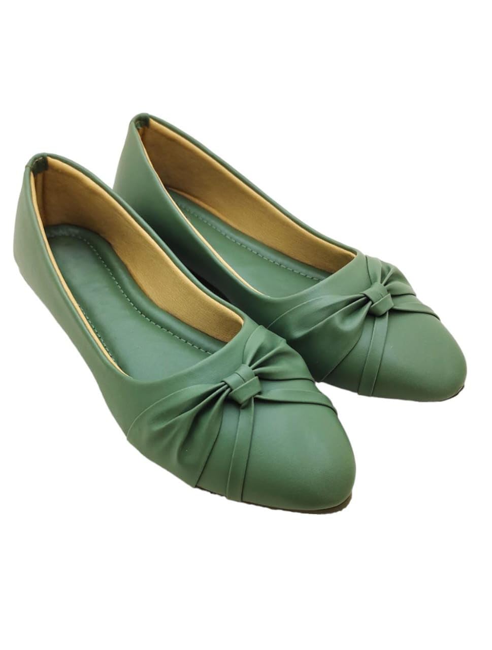 Super Soft & Comfortable Cushioned Bite Free Belly Flat for Women's & Girl's (Tan & Green)-image-22