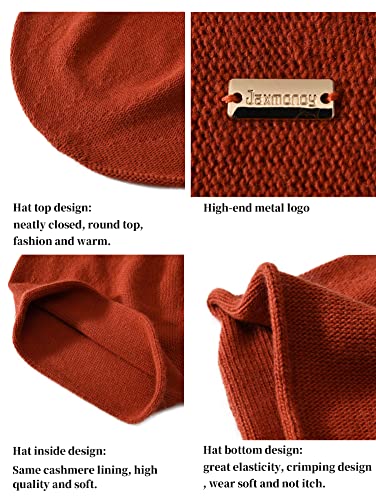 Image of jaxmonoy Cashmere Slouchy Knit Beanie Hat for Women Winter Soft Warm Ladies Wool Knitted Skull Beanies Cap