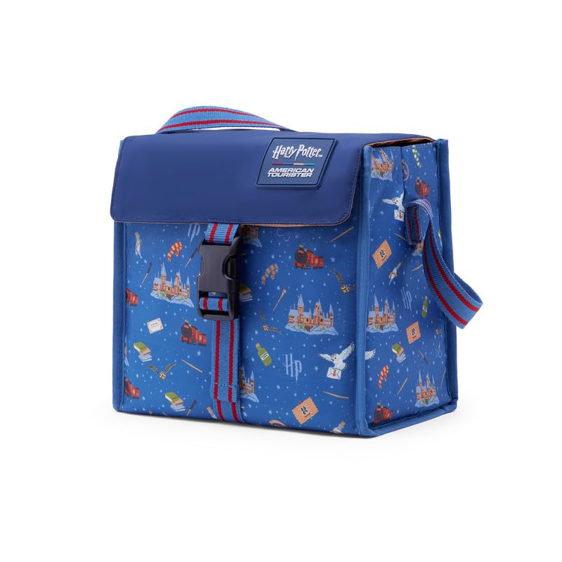 Harry Potter x American Tourister All Over Print Tiffin Bag | 7L Lunch Bag for Kids | Wizarding Food Carry Bag | Teal | 1 Year Global Warranty